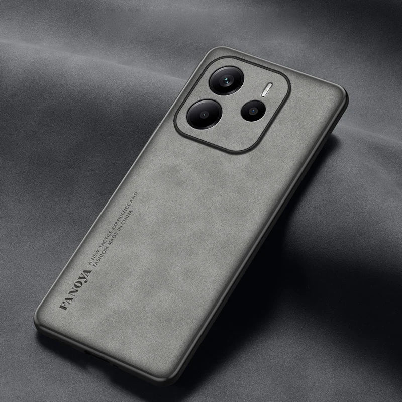For Xiaomi Redmi Note 14 5G Skin Feel Shockproof Matte Leather Case Soft Back Cover Funda For Redmi Note 14