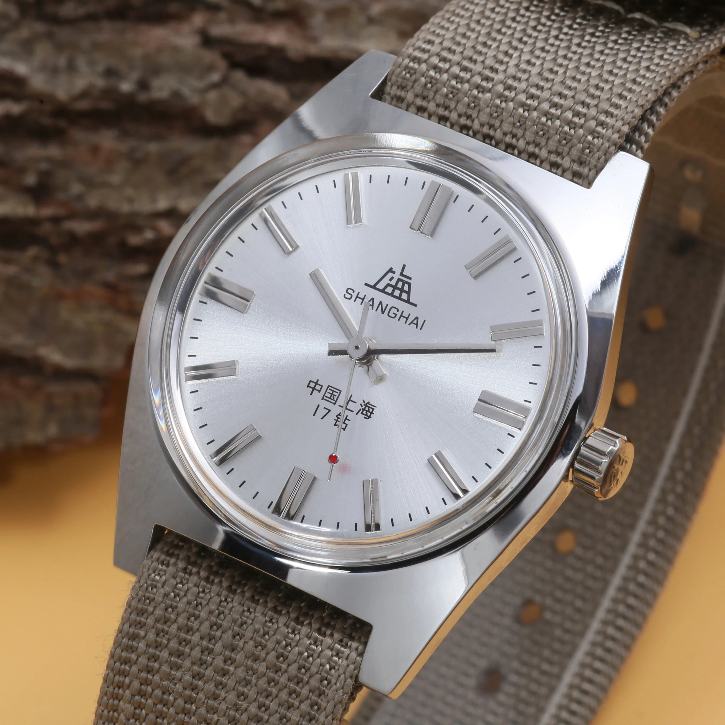Shanghai 7120 Hand-Wind Mechanical Watch Men 36mm Retro Business Timepiece Classic Chinese Mechanical Watches