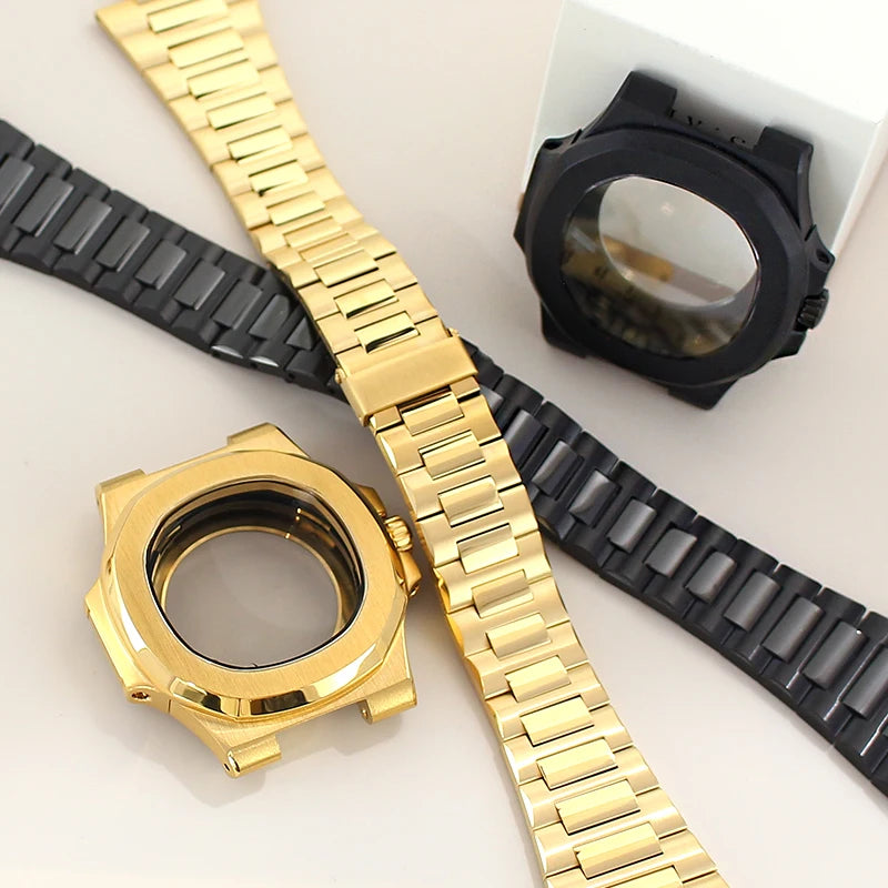 40mm NH35 Watch Cases Sapphire Crystal For Mod Nautilus Seiko NH34 NH35 NH36 NH38 4R36 Movement 29.8mm Dial Solid Steel Bracelet