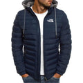2026 casual outdoor winter men's warm zipper street business travel slim fit fashionable hooded jacket
