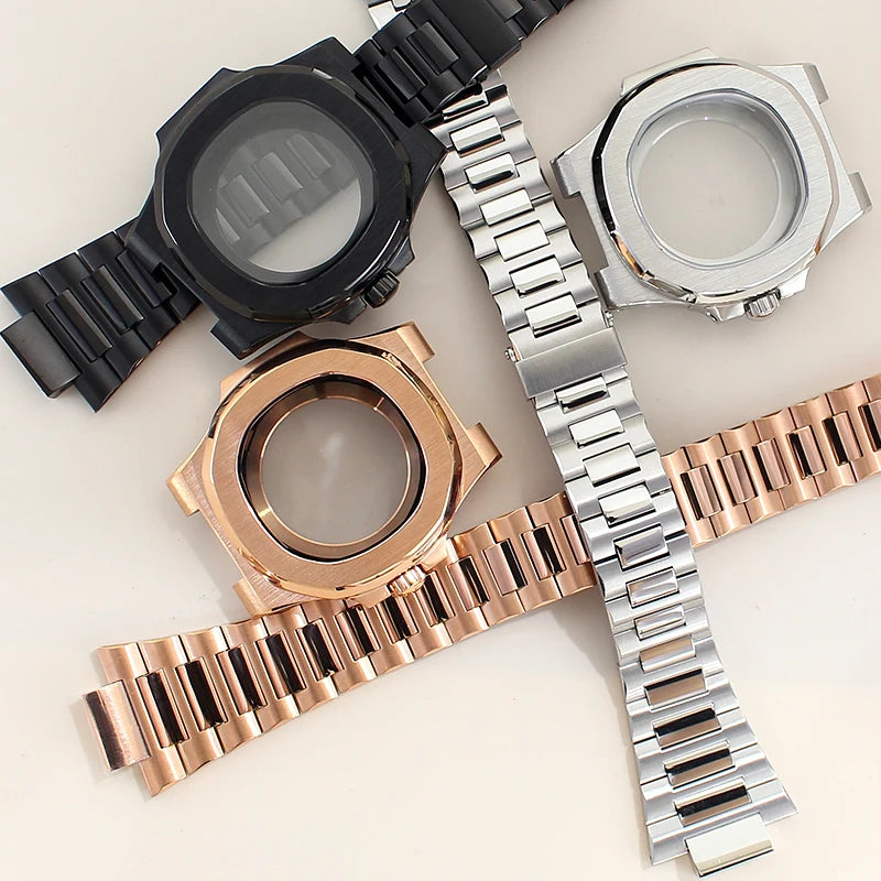 40mm NH35 Watch Cases Sapphire Crystal For Mod Nautilus Seiko NH34 NH35 NH36 NH38 4R36 Movement 29.8mm Dial Solid Steel Bracelet