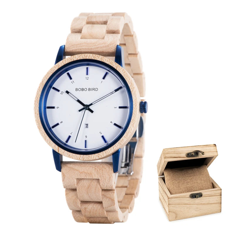 Men's Watch BOBO BIRD Wooden Simplicity Unisex Quartz Watches Women's Wristwatch Support OEM Customized & Drop-shipping