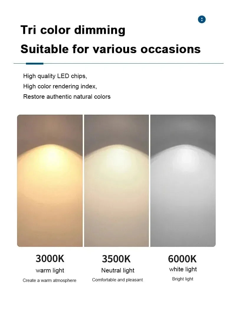 Remote Control Dimmable LED Fan Light E27 Ceiling Fan with Light 3Color Eye Protection Strobe Free Bedroom Kitchen Garage Office