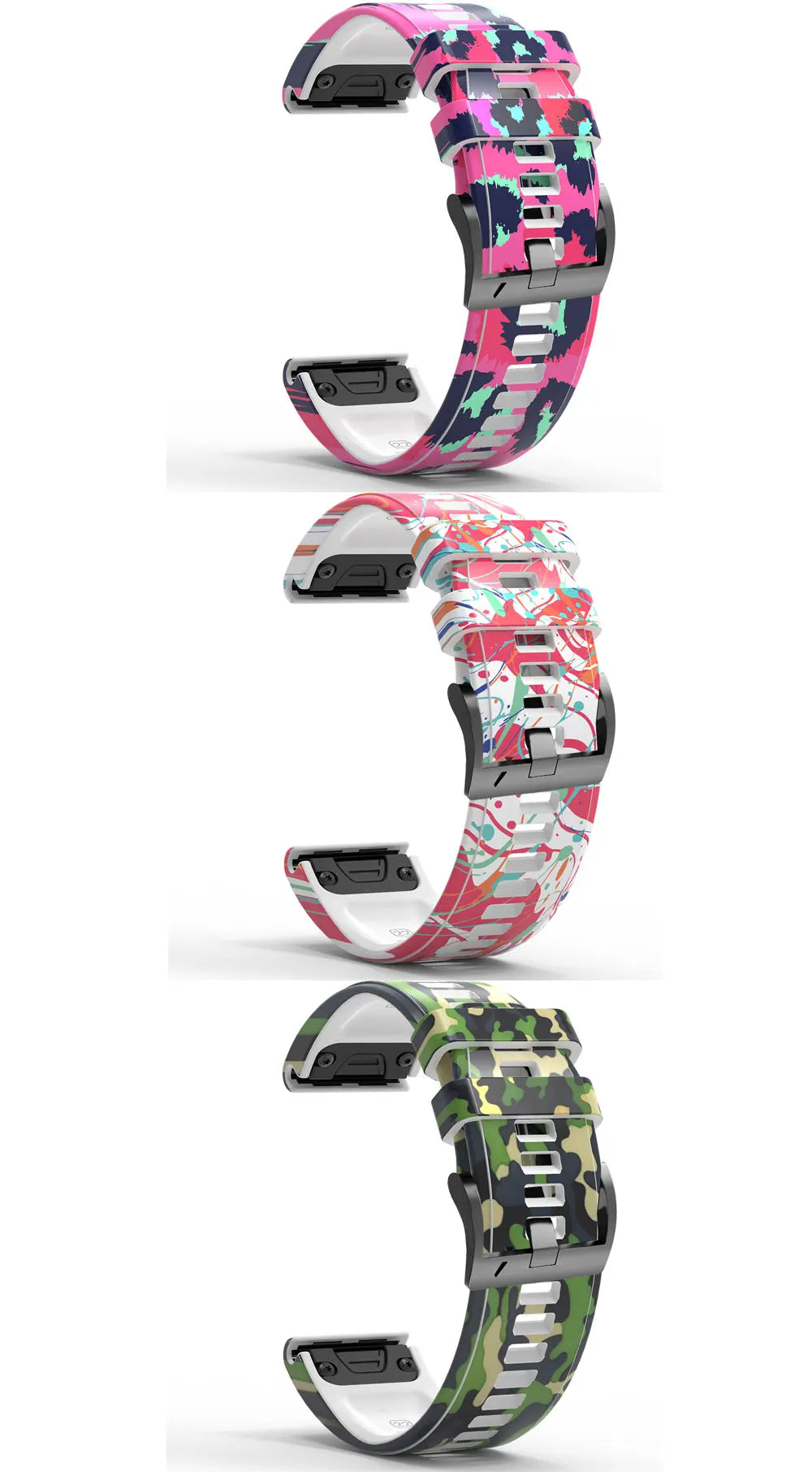 22mm 26mm Wrist Band Strap for Garmin Fenix 8 7X 7 6X 6XPro 6 5X 5 3HR SmartWatch Printed Sport Quick Release Silicone Watchband