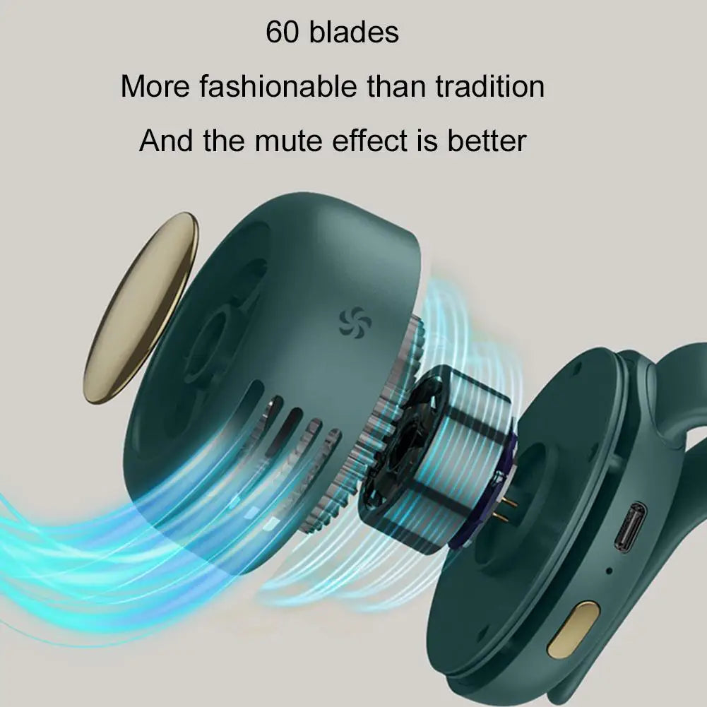 Portable Silent Mini Bladeless Electric Fan,Small fan Clip on Shirt Waist Mini Bladeless Fan Adjustable 3-Speed For Outdoor NEW