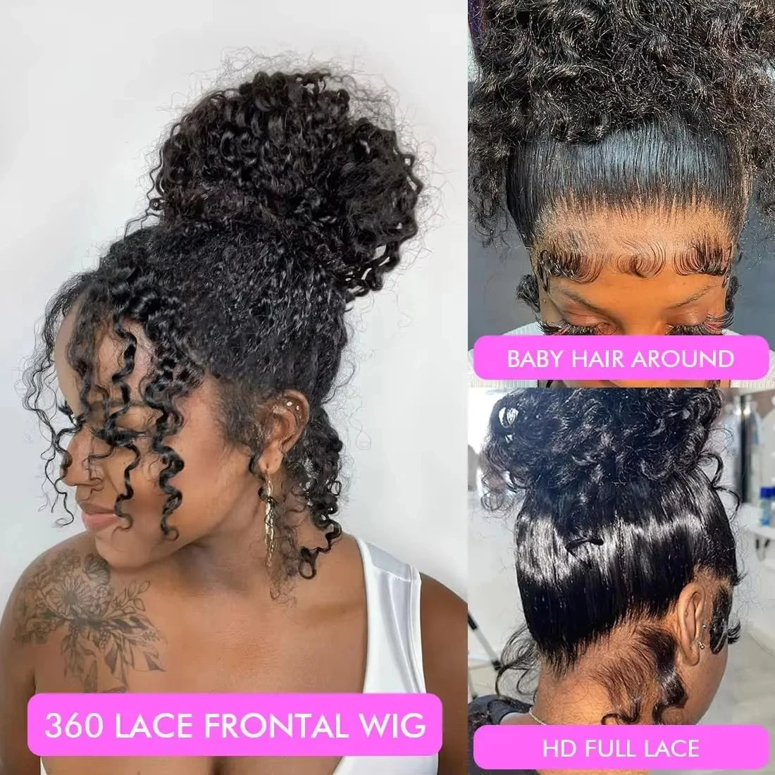 SoGreat 360 Hd Full Lace Wig Human Hair Glueless Wig Pre Cut Lace 200 Density Deep Curly 360 Lace Front Wig Preplucked For Women