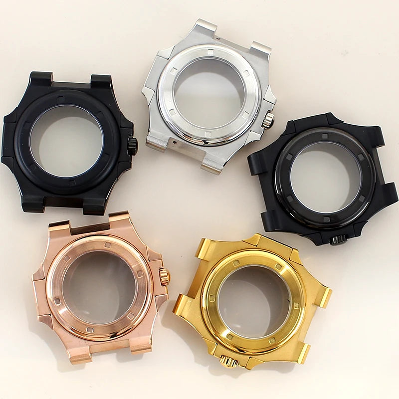 40mm NH35 Watch Cases Sapphire Crystal For Mod Nautilus Seiko NH34 NH35 NH36 NH38 4R36 Movement 29.8mm Dial Solid Steel Bracelet