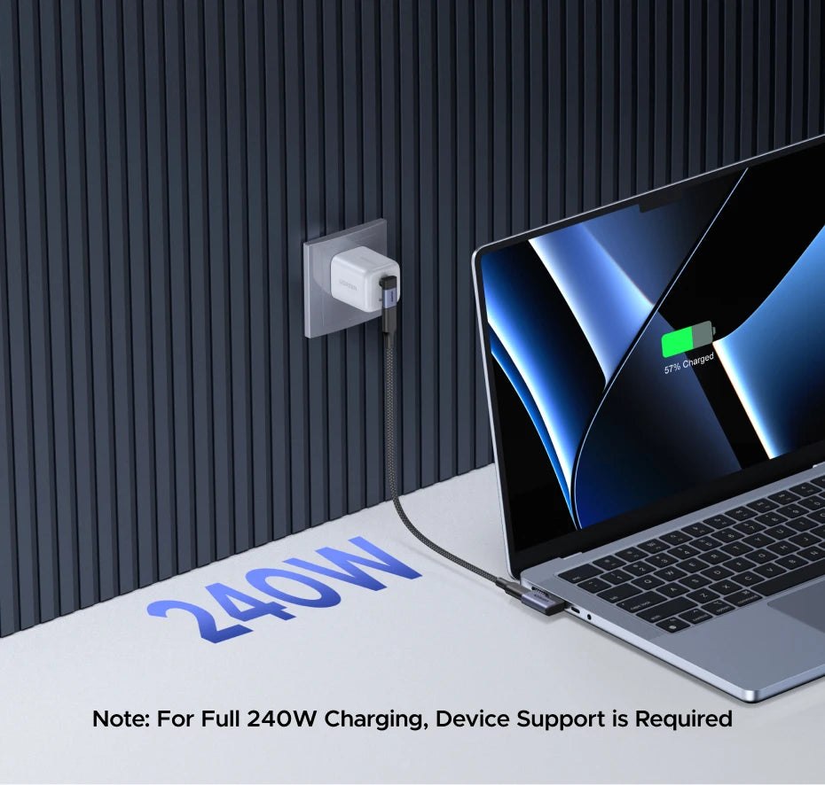 UGREEN USB-C Fmale to USB-C Male Adapter 2PCS Right Angle Support 240W Fast Charging & 40Gbps For Macbook Ipad Phone