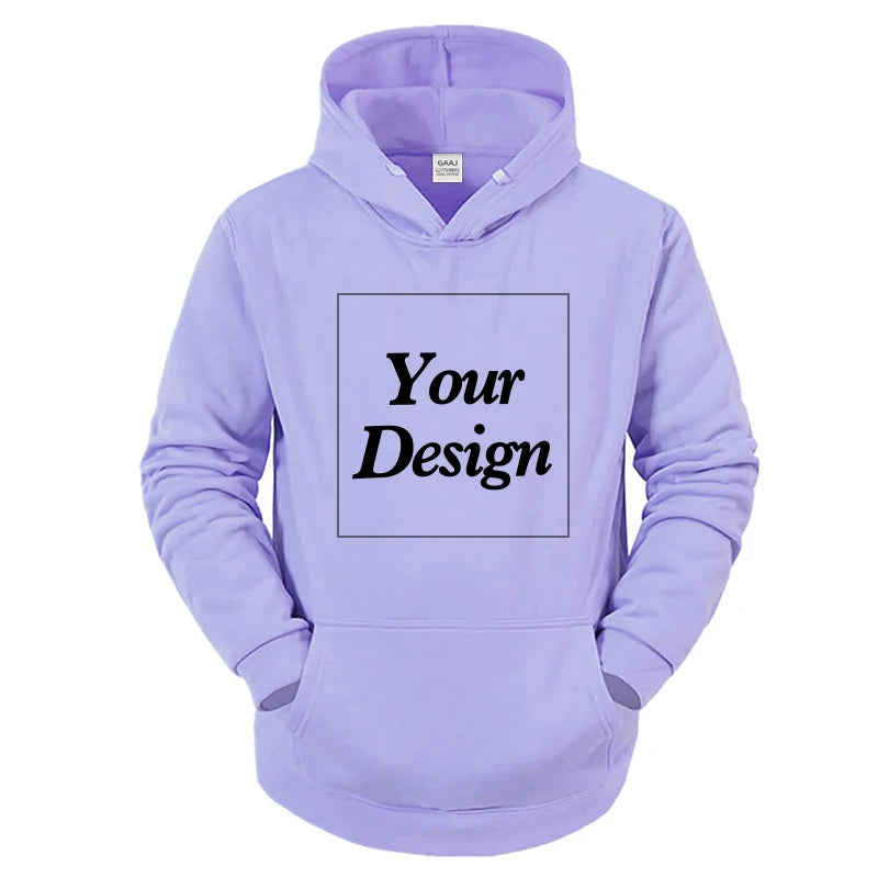 Custom Hoodie Print Embroidery Photo Text Brand Logo Autumn Winter Warm Thick Fleece Hoody Sweatshirt Men Women Customized Coat