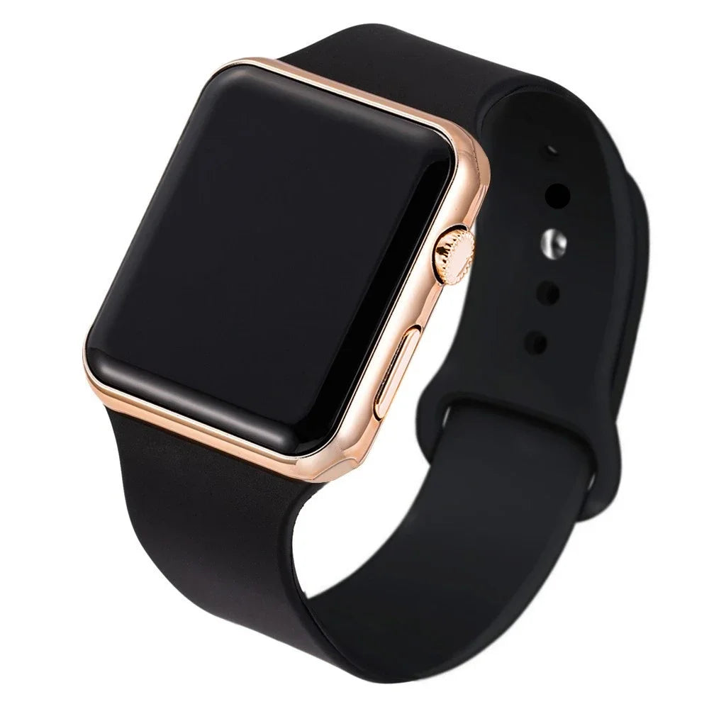 Fashion Digital Watches For Women Men Simple Square Sports LED Wristwatches Silicone Strap Casual Electronic Clock Reloj Hombre