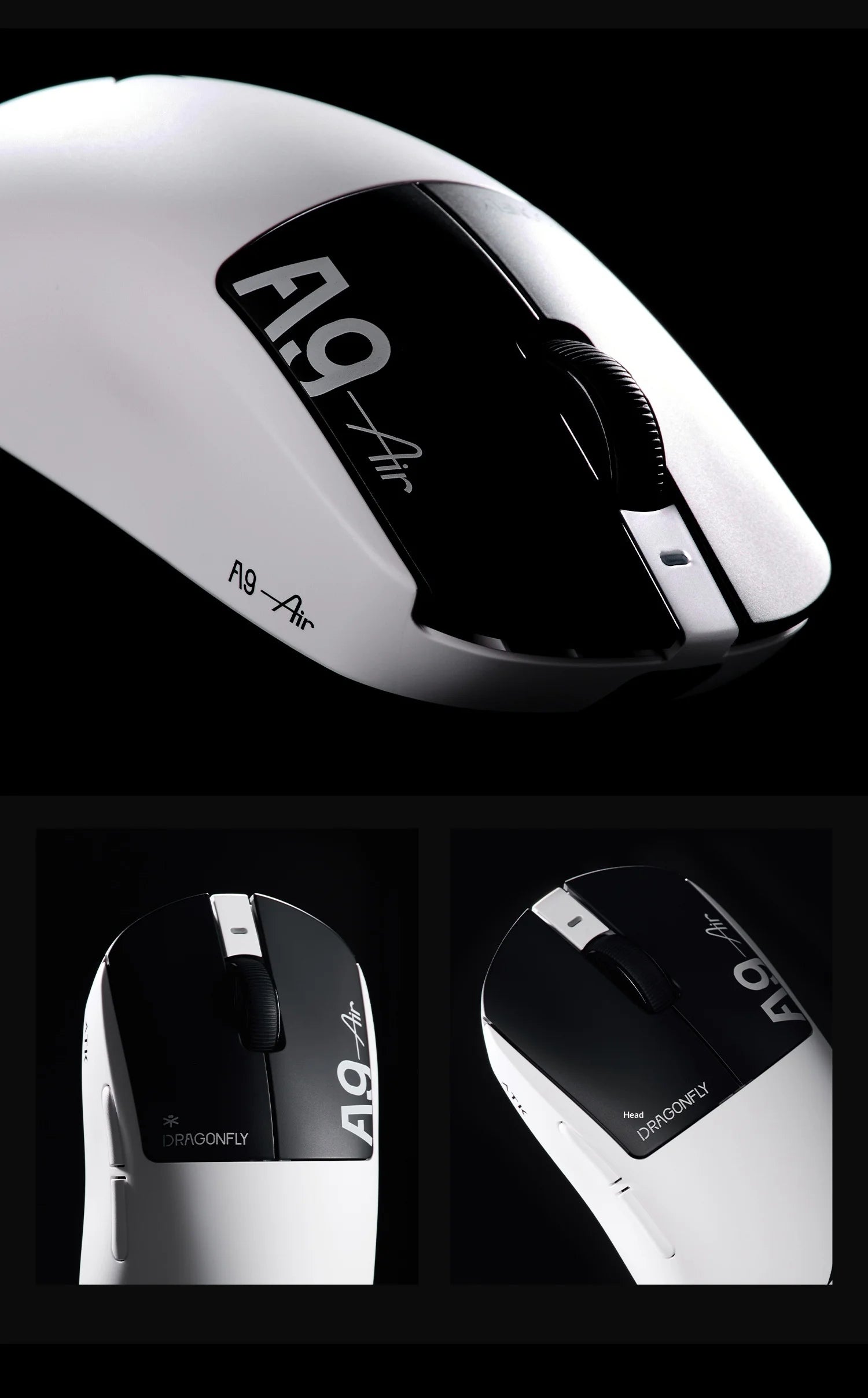 ATK DragonFly A9 Air Ultimate Wireless Gaming Mouse PAW3950 Ultra 42000DPI 750IPS 8KHz RGB Ergonomic For Windows MacOs PC Gifts