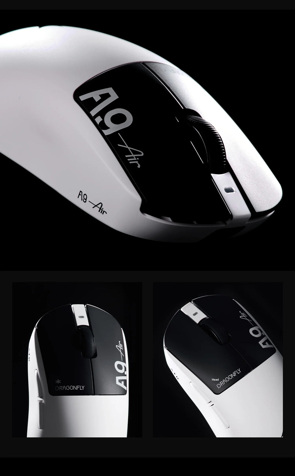 ATK DragonFly A9 Air Ultimate Wireless Gaming Mouse PAW3950 Ultra 42000DPI 750IPS 8KHz RGB Ergonomic For Windows MacOs PC Gifts