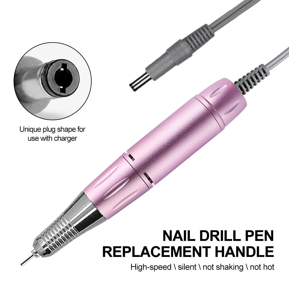 Electric DC Nail Drill Pen Handle File Polish Grind Machine Handpiece Manicure Pedicure Tool Nail Professional Drill Accessories