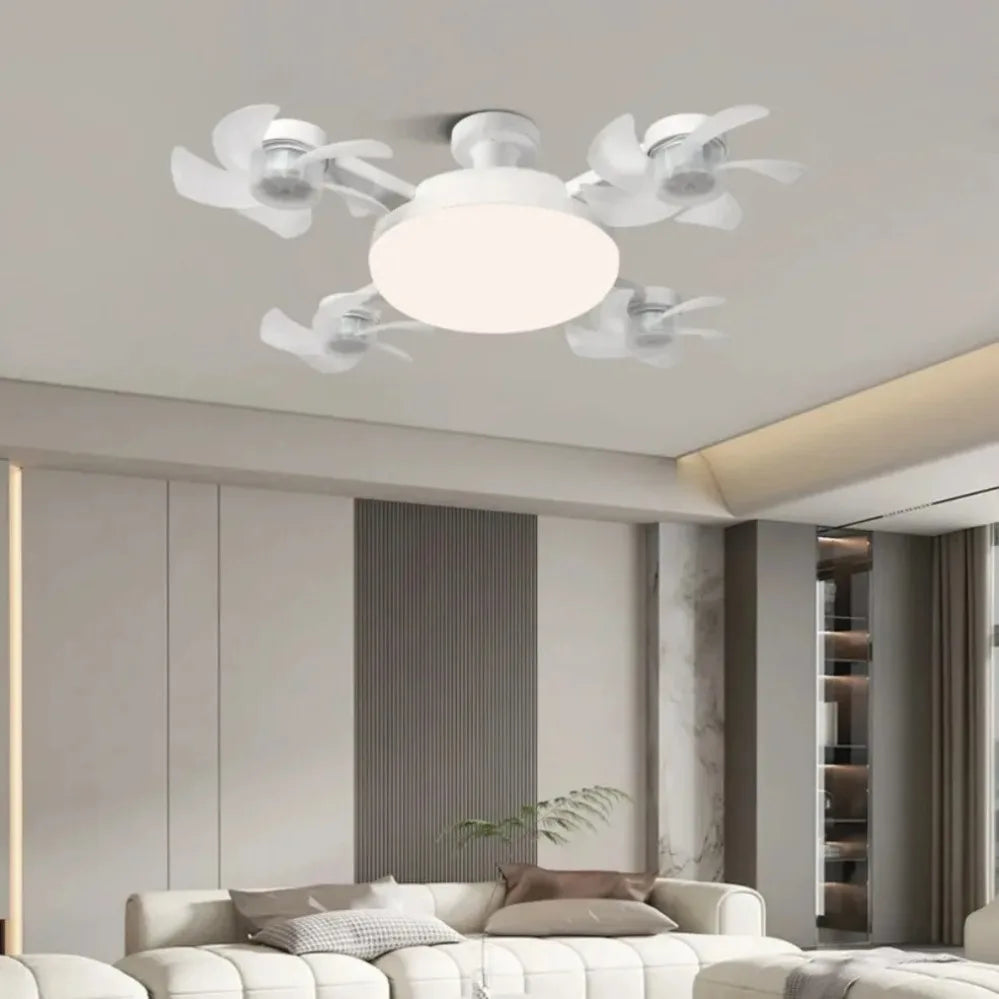 E27 LED Ceiling Fan Light with Remote Control Dimmer Function 50 60W Ceiling Light Drone Shaped Fan Light for Living Room Study