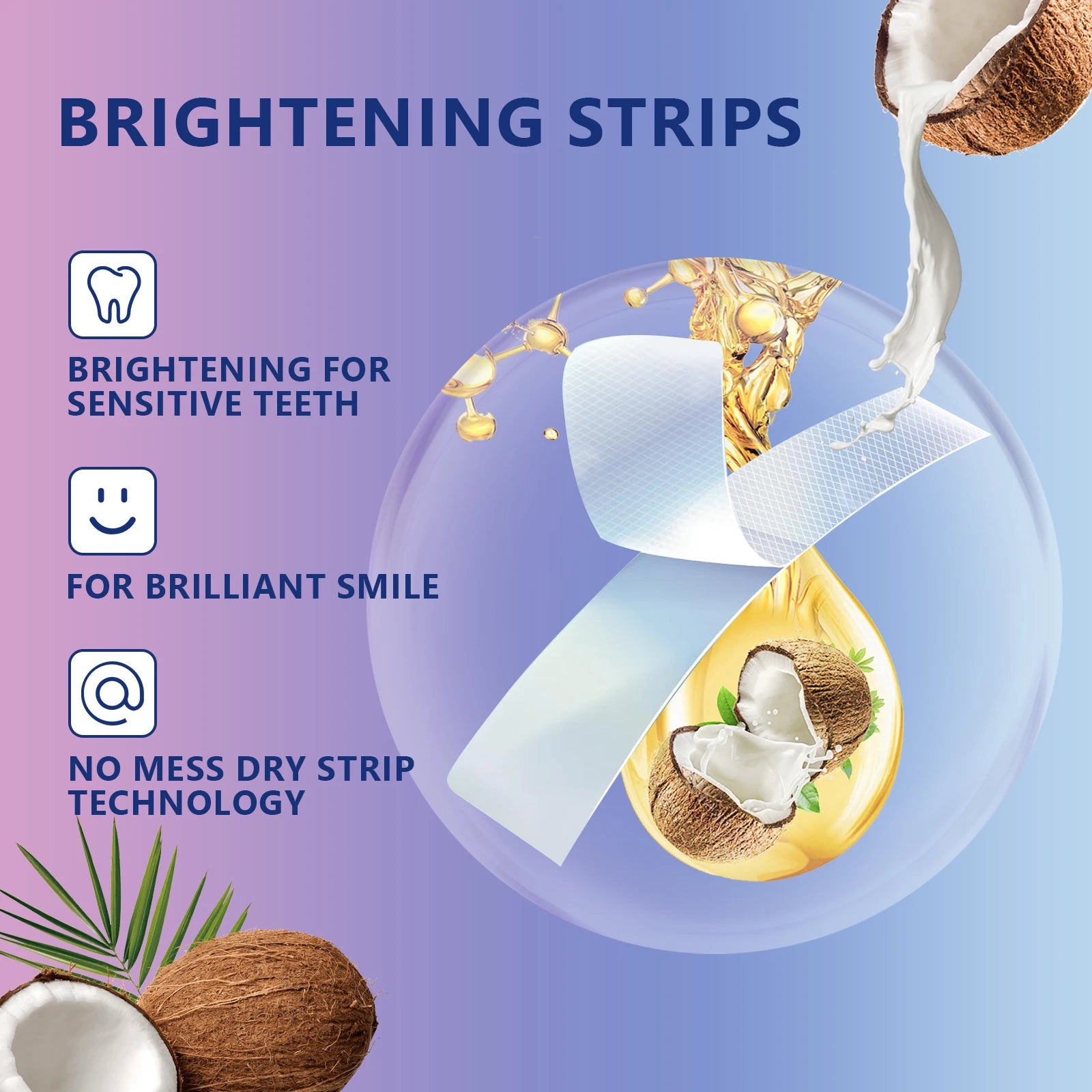 Teeth Whitening Strips Improve Dental Yellowing Mint Oral Hygiene Cleaning Gel Teeth Bright Stain for Lasting Bright Smile 14PCS