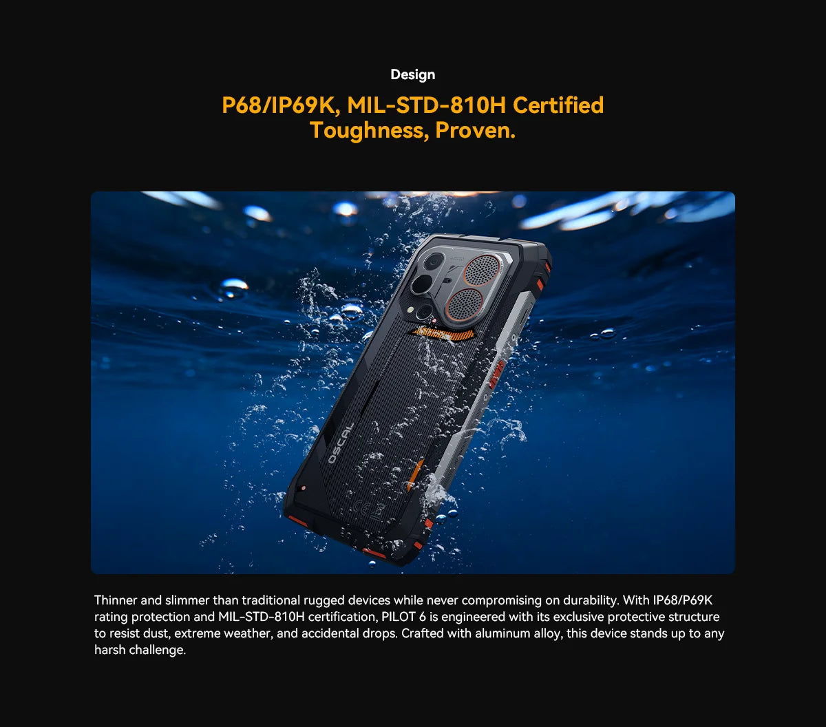 2026 Blackview OSCAL PILOT 6 Thermal Rugged Smartphone Android 16 6.67" 2.4K 120Hz Display Mobile Phone 12GB+256GB 10000Amh NFC