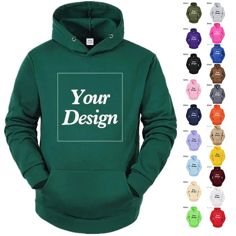 Custom Hoodie Print Embroidery Photo Text Brand Logo Autumn Winter Warm Thick Fleece Hoody Sweatshirt Men Women Customized Coat
