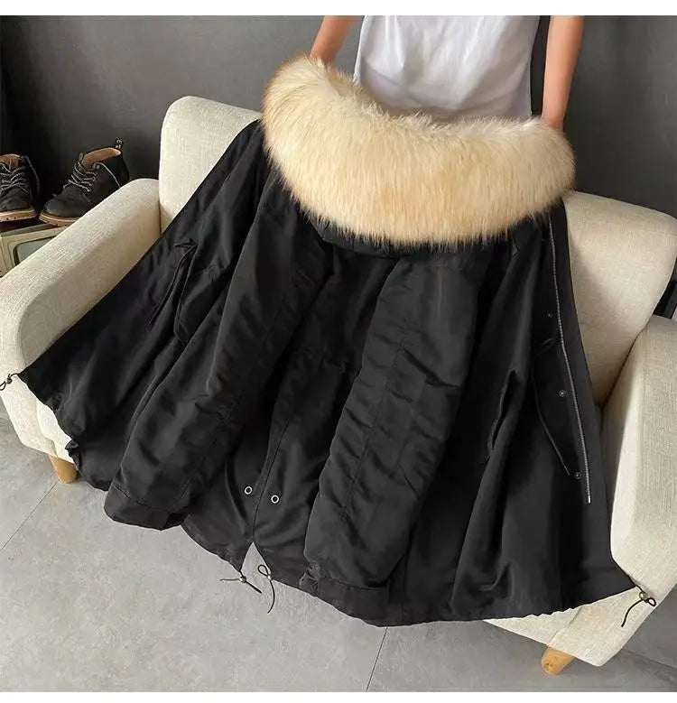 Winter Men Parka Warm Coat Men Wool Liner Jacket Long Hooded Jacket High Quality Raccoon Fur Collar