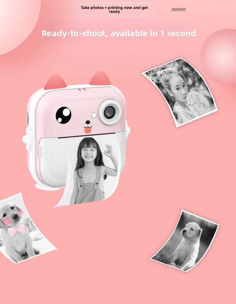 Children Camera Instant Print Mini Digital Video Camera for Kids   HD Screen APP Connect children's digital camera toys as gifts