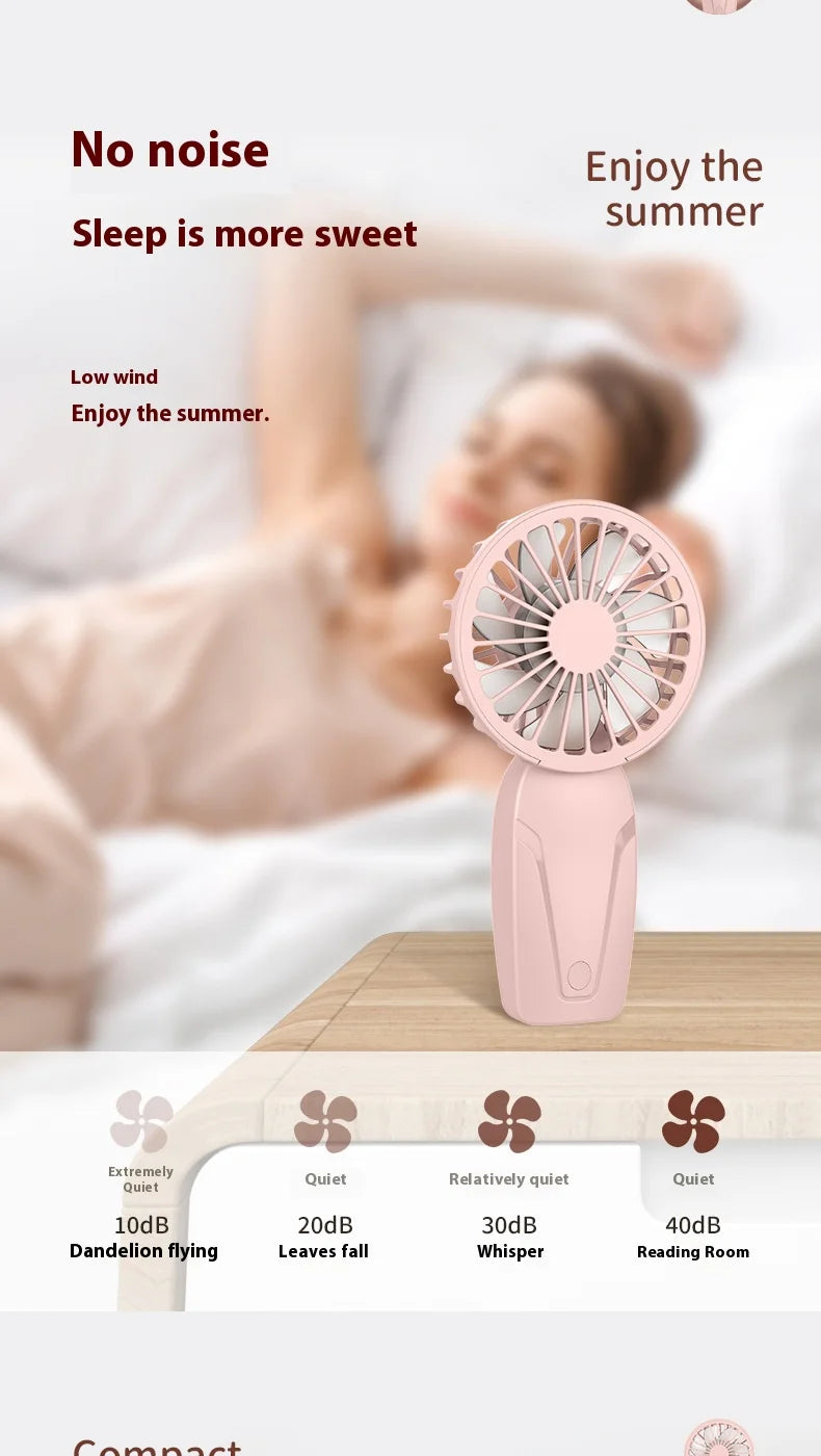 Portable Handheld Small Fan ABS Lightweight Cute Appearance USB Rechargeable Mini Fan For On Go Cooling Portable Mini Pocket Fan