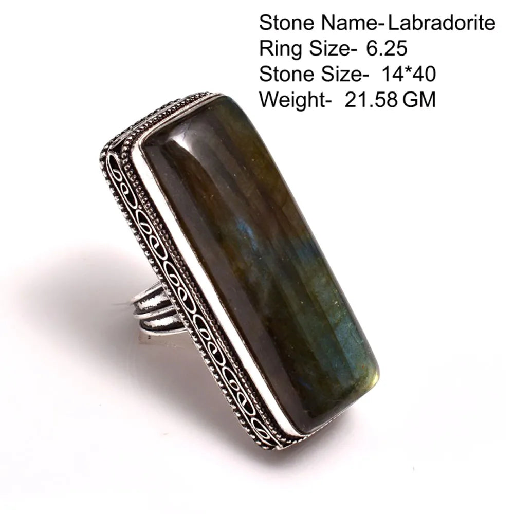 Women Lapis Lazuri Labradorite Ring