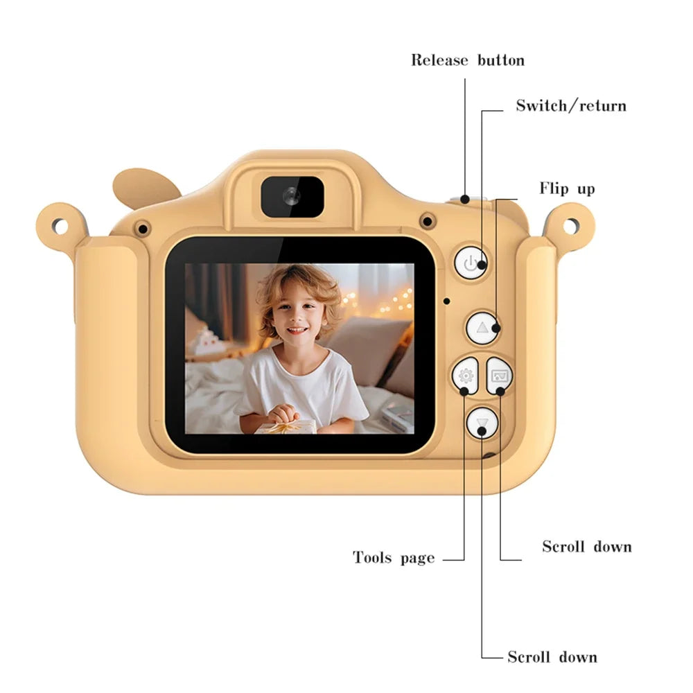 Kids Camera Digital Dual Camera HD 1080P Video Camera Toys Mini Cam Color Display Children Birthday Gift Kids Toys Rabbit Kids