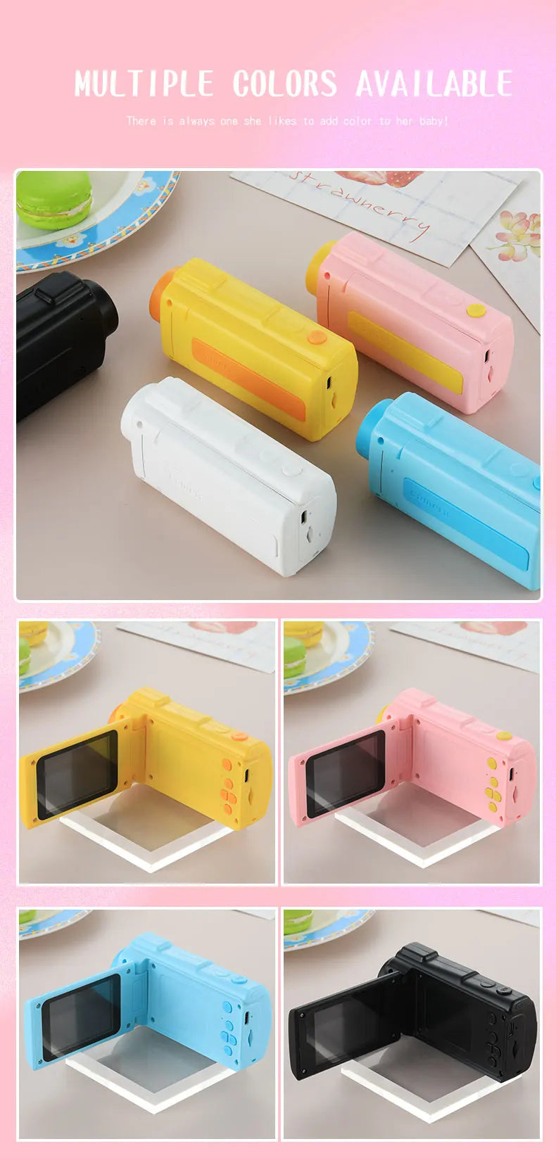 New Children Camera 2.4 Inch Screen For Kids Digital DV Camera 12MP Video Recorder 1080P HD Children's Portable Camera 32GB TF