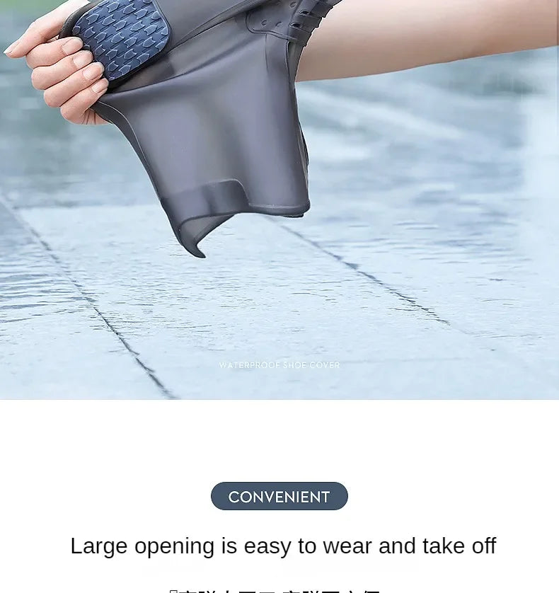 Waterproof Shoe Cover Silicone High Top Rain Boots Cover Non-slip Shoes Protector Outdoor Reusable Thickened Footwear WaterShoes
