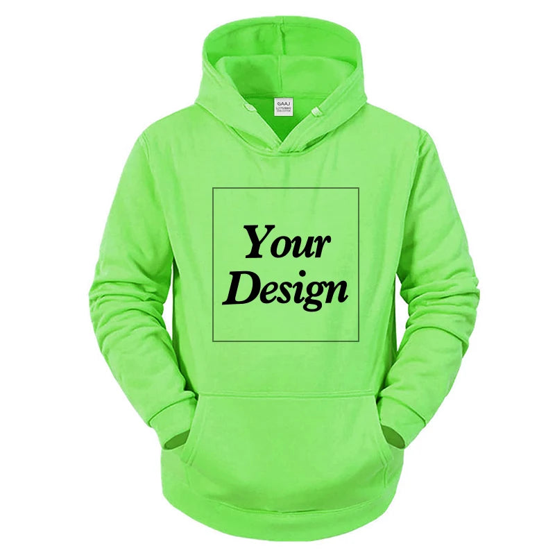 Custom Hoodie Print Embroidery Photo Text Brand Logo Autumn Winter Warm Thick Fleece Hoody Sweatshirt Men Women Customized Coat