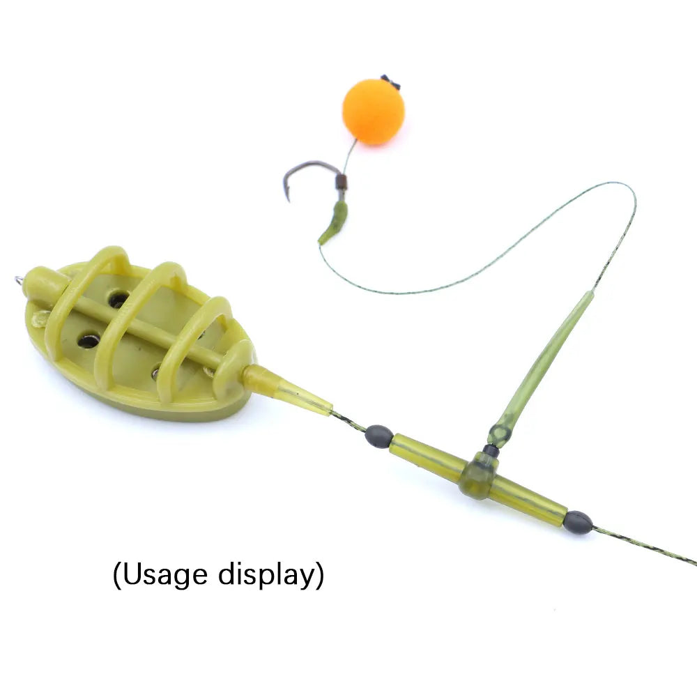 10pcs Helicopter Carp Fishing Rig Accessories Side Bend With Rolling Swivels  Anti Tangle Sleeve For Fishing Carp Tackle