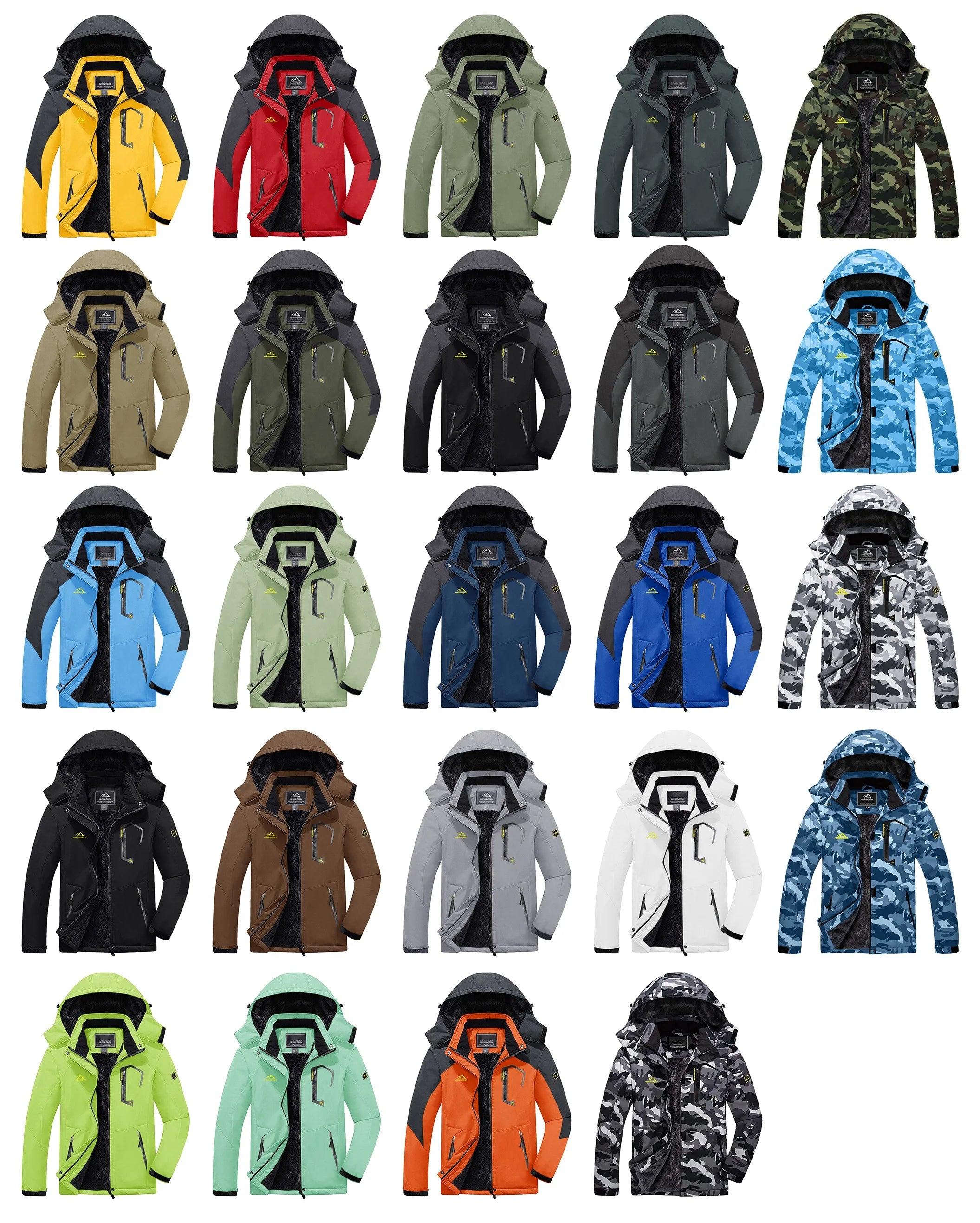 TACVASEN Men's Winter Ski Jackets Waterproof Fleece Coats Insulated Thermal Snowboard Jacket Parka Raincoat with Hood Man Parka