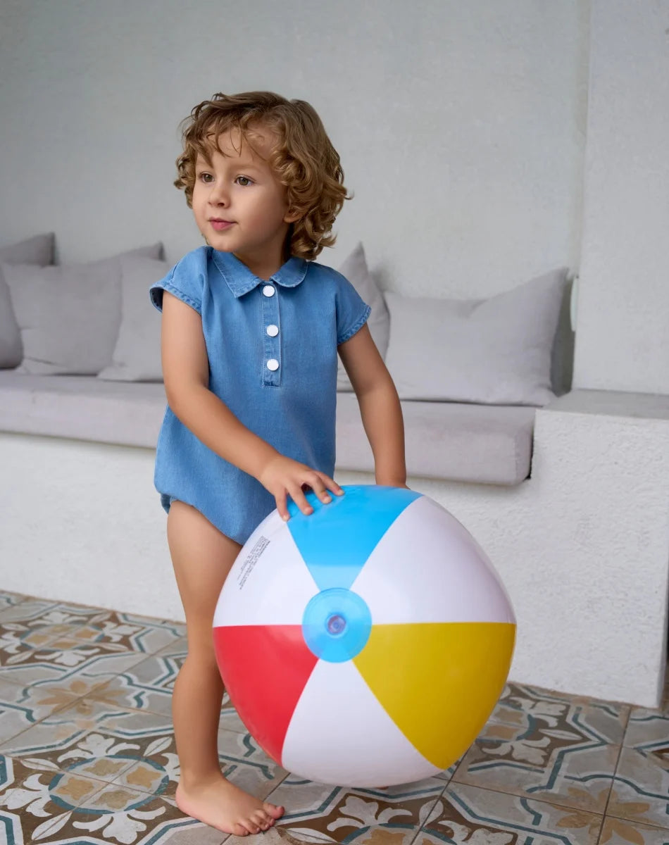 AS  SS2026 blue denim Collection super high quality bamboo knot denim fabric boys girls family match weekday clothes