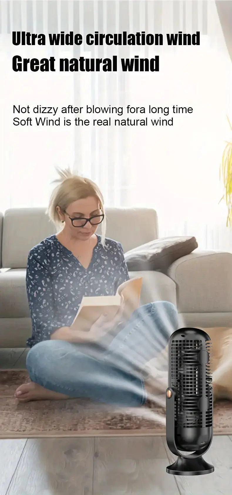 Portable USB Fan | 5 Speeds, 720° Swivel, Quiet Cool Breeze, Air Circulation, Indoor/Outdoor Use, Ideal For Home, Office, Travel