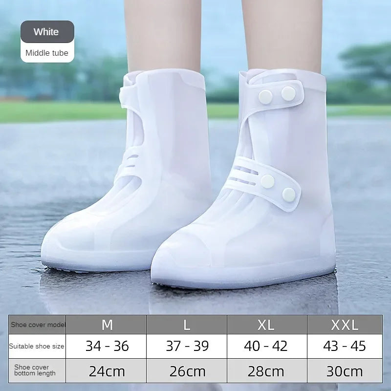 Waterproof Shoe Cover Silicone High Top Rain Boots Cover Non-slip Shoes Protector Outdoor Reusable Thickened Footwear WaterShoes