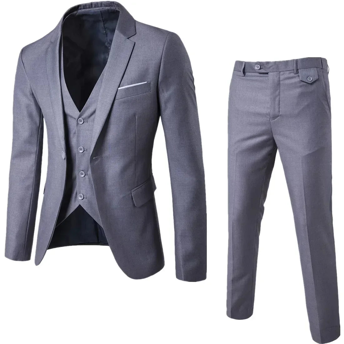 Suits For Men 3 Pieces Set Elegant Wedding  Fashion Classic Full Jackets Vest Pants Blazers Outfit 2025 Formal Costume