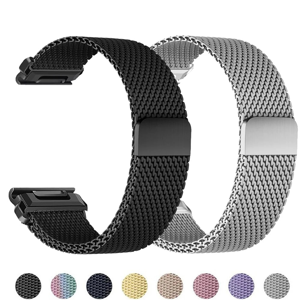 26mm 22mm Quick Fit Strap For Garmin Fenix 8 7 Pro 7S 6X 6 5Plus Venu 3 Tactix 7 Milanese loop bracelet correa Fenix 8 7X band