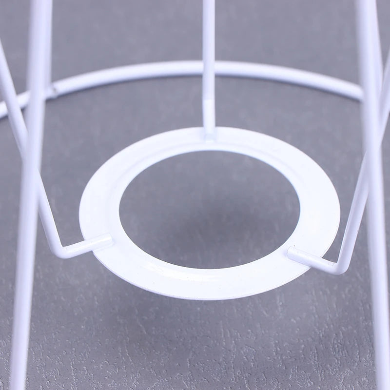 Lamp Lampshade Shade Wire Frame DIY Guard Ring Light Cage Holder Bulbpendant Drum Table Metal Vintage Cover Round Ceiling Iron