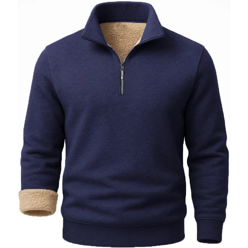 3 Pack Men's Long Sleeve Zip Thick Pullover Winter Warm Sherpa Lined TShirt Men Autumn Outdoor Heavyweight Sweatshirts US SIZE