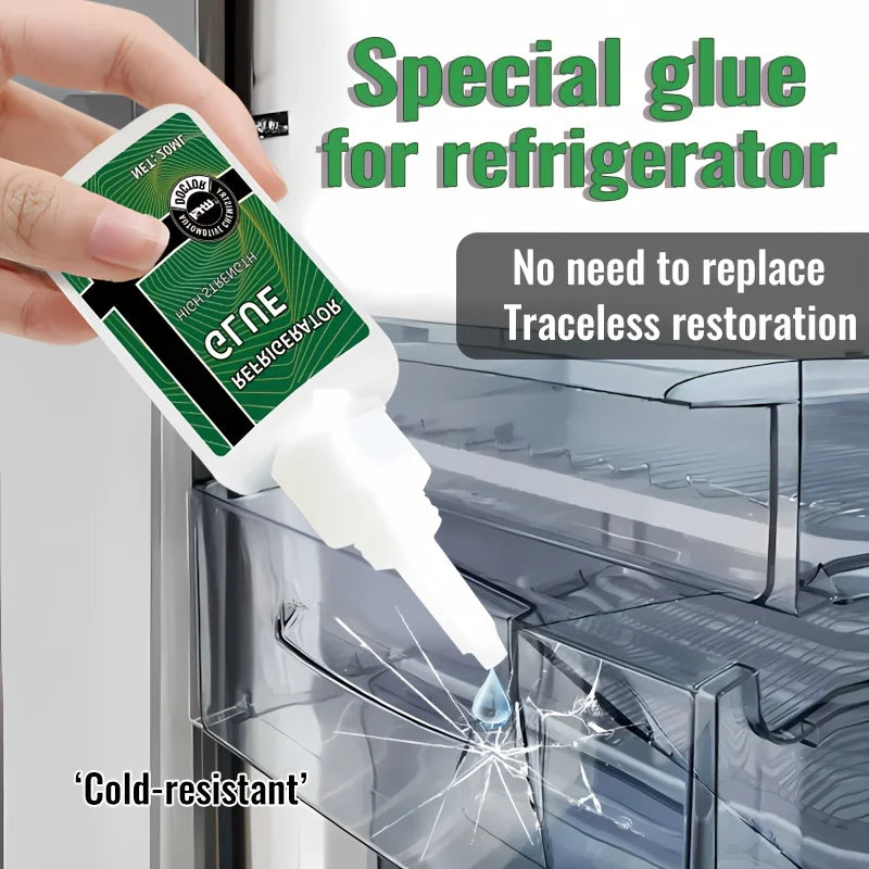 Refrigerator Drawer Adhesive-Quick-Dry Strong Sealant for Cracks，Breaks,Anti， Easy Application,Durable Bonding,Freezer Resistant