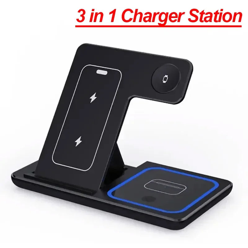 Premium 3-in-1 Fast Wireless Charger