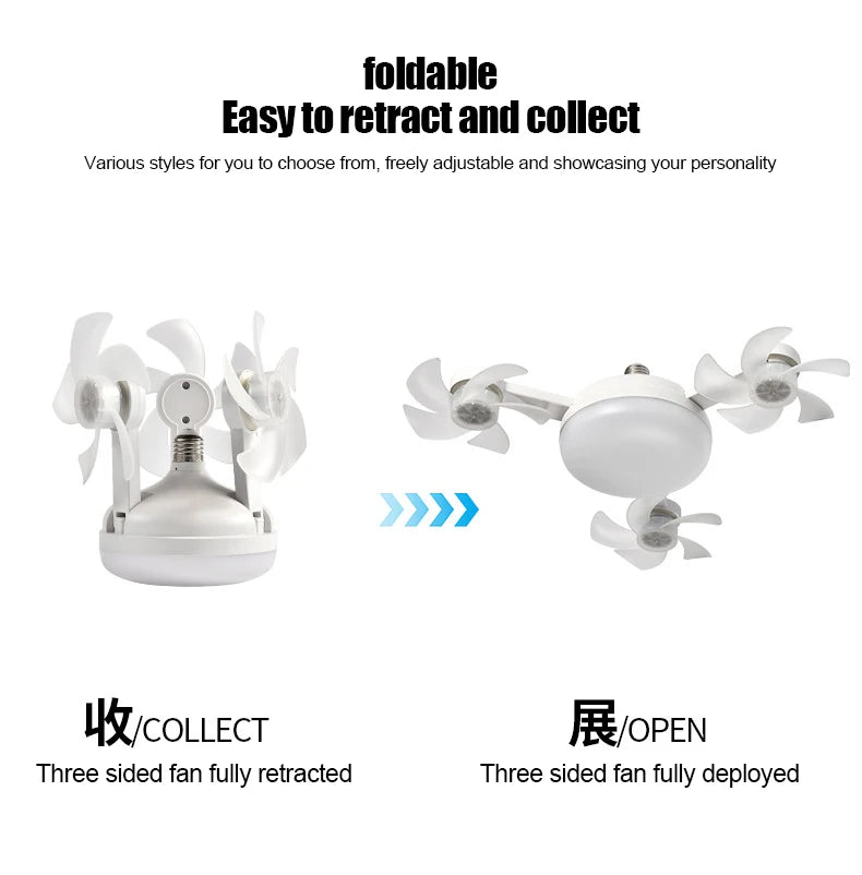 E27 LED Ceiling Fan Light with Remote Control Dimmer Function 50 60W Ceiling Light Drone Shaped Fan Light for Living Room Study