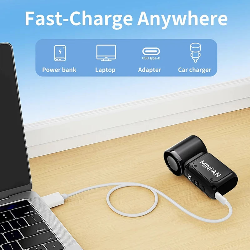 Mini handheld fan, portable small electric fan, USB charging portable pocket fan, suitable for outdoor, travel, and office use