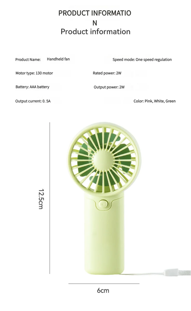 MEET SUN Portable Fan Convenient Creative Small Fan Pocket Hand-held Fan Lightweight AAA Battery Handheld Mini Fan Air Coolers