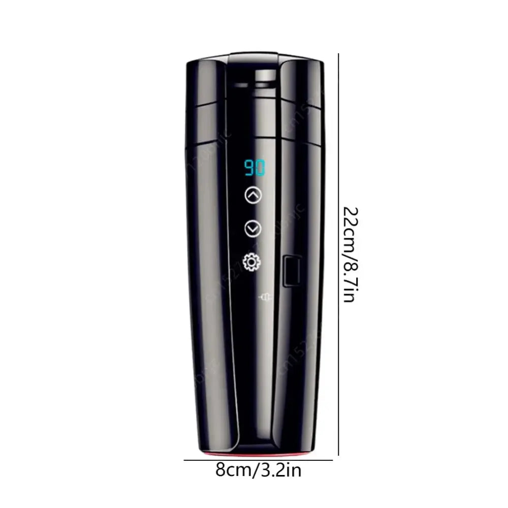 12V 24V Travel Electric Kettle Stainless Steel Smart Temperature Control Touch Travel Coffee Mug Warmer for Car Truck Leakproof