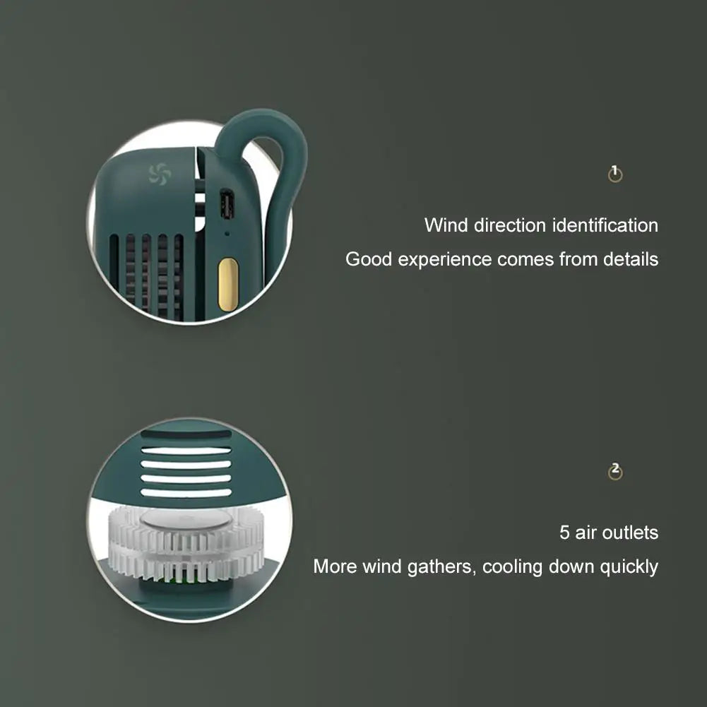 Portable Silent Mini Bladeless Electric Fan,Small fan Clip on Shirt Waist Mini Bladeless Fan Adjustable 3-Speed For Outdoor NEW