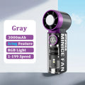 Portable Handheld Mini Fan, Personal Fan with LED Display, USB Rechargeable, Mini Fan with Lanyard for Makeup, Travel, Outdoor