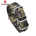 Durable Nylon Strap 20mm 22mm Stainless Steel Ring Buckle Camo Military Men Replacement Bracelet Watch Band Accessories