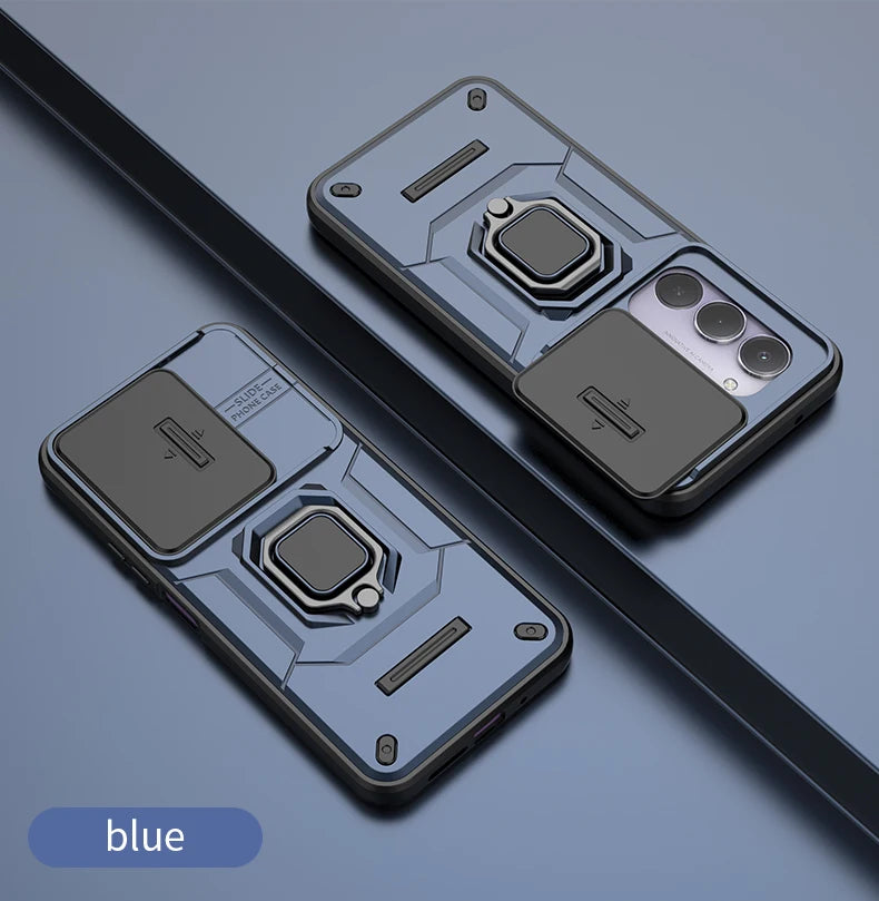 For Xiaomi Redmi 15 4G 171mm Case Slide Camera Protect Phone Case For Redmy 15 Redmi15 4G Magnetic Ring Holder Armor Back Cover