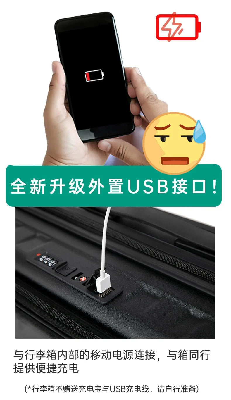 18 inches Suitcase Light Weight Suitcase Large Capacity Travel Case Spinner Wheels Suitcase Small Luggage Compartment