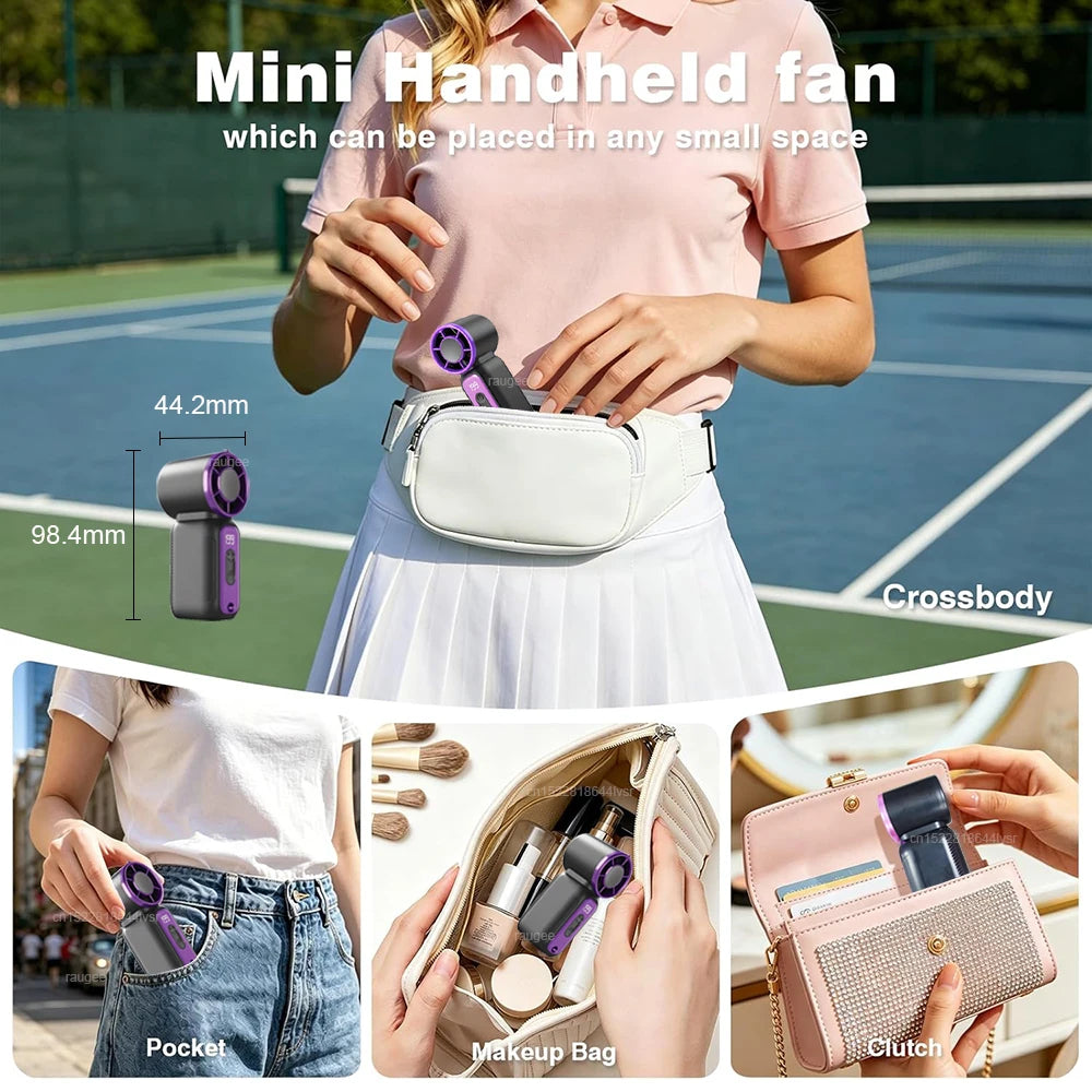 Portable Mini Handheld Fan USB Rechargeable Pocket Small Fan Mini Personal Hand Fan Air Cooler Portable Fan for Outdoor Travel